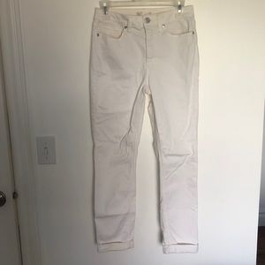 White high rise skinny ankle jeans